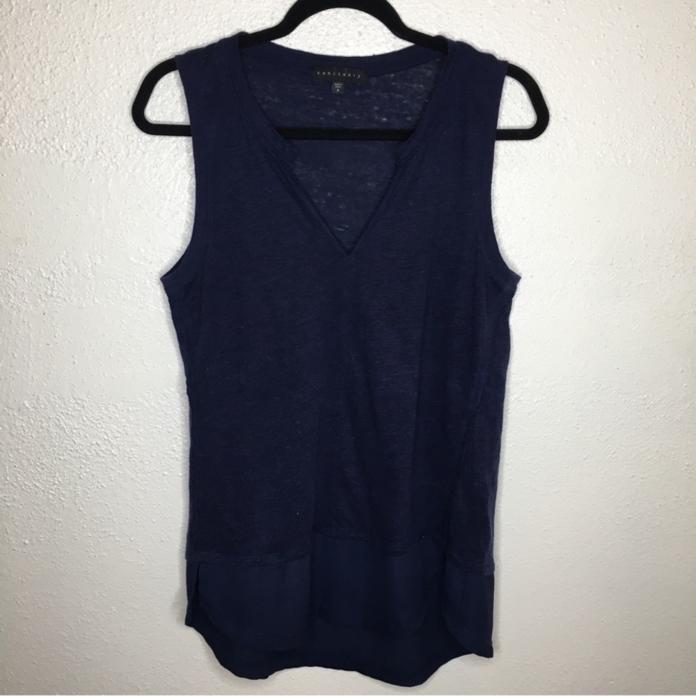 Sanctuary City Contrast Linen Top S